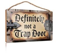 Decorazione per il bagno in legno con scritta "Definitely Not A Trap" per porta in legno, decorazione divertente per il bagno (20 x 30 cm)