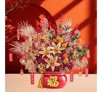 Decorazione per il capodanno cinese, secchiello per la dei fiori finti,