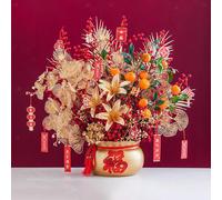 Decorazione per il capodanno cinese, secchiello per la dei fiori finti,