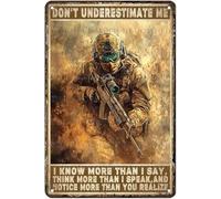 Decorazione per il Giorno dei Veterani, Non Sottovalutarmi, Veterano dell'Esercito, per Cortile, Garage, Capanno, Ufficio, Stanza dei Lavori, Soggiorno, Caffè e Bar, Decorazione da Parete, Casa, Targ