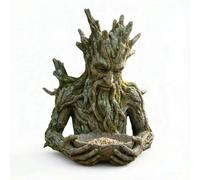 Decorazione per il viso dell'albero, 13,5 x 10 cm, in resina, balcone, mangiatoia per uccelli da esterno, giardino, statue del cortile