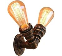 Decorazione per la casa a V-intage Iron Metal Wall Sconce 2 Lights Steampunk Water Pipe lampada da parete retrò di ferro da parete industriale Barn Restauranti Cucina Luce murale