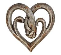 Decorazione per la casa, camera da , scritta "Love Holding Hands", scultura da parete a forma di cuore, per fattoria, soggiorno, arte rustica in metallo, romantica decorazione da appendere 3D