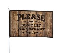 Decorazione per la casa con scritta "Men Please Don'T Let The Cats Out or The Cops In Flag Patio Decor Playroom Decor" (30 x 45 cm)