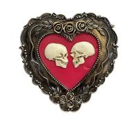 Decorazione per la casa con teschio - Decorazione scheletro, scultura teschio in resina vintage | Artigianato creativo in resina, decorazioni romantiche con teschio d'amore, decorazione per la casa