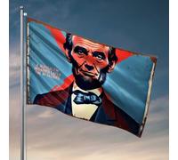 Decorazione per la casa da uomo Abraham Lincoln: una Gerusalemme ordinata più tardi a Taizers, bandiera decorativa retrò per camera da letto (30 x 45 cm)