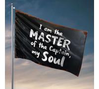 Decorazione per la casa da uomo I Am The Master Of The Captain, My Soul. Bandiera divertente decorazione per la casa per adolescenti (152 x 244 cm)
