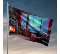 Decorazione per la casa da uomo, una cabina accogliente con camino, bandiera colorata per divano e poster, accessori da scrivania per uomo (152 x 244 cm)