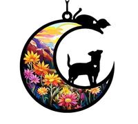 Decorazione per la casa e il giardino - Gatto nero sulla luna ornamento da appendere alla finestra | Condoglianze per la perdita degli animali domestici e accento di Halloween