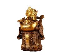 Decorazione per la casa Feng Shui in Ottone, Scultura Cinese del Dio della ricchezza Caishen, Statua del Dio Fengshui in Ottone, Regalo di prosperità,