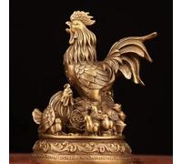 Decorazione per la casa Feng Shui Statua di Pollo in Ottone Statua di Pollo Cinese in Rame Pollo Zodiaco Soldi Gallo Zodiaco Gallo Scultura Ricchezza