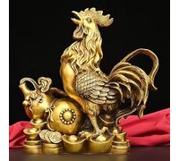 Decorazione per la casa Feng Shui Statua di Pollo in Ottone Statua di Pollo Cinese in Rame Pollo Zodiaco Soldi Gallo Zodiaco Gallo Scultura Ricchezza