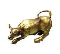 Decorazione per la casa Feng Shui, Toro Cinese Dorato, buoi in Ottone, Statuetta Feng Shui, Toro della ricchezza, buona Fortuna e prosperità, Ornamento per Ufficio, 7,1 *