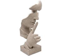 Decorazione per la casa, il viso, statua, moderna astratta, scultura artistica decorativa, silenzio è oro, statua da collezione per soggiorno, camera da letto, ufficio, casa, studio