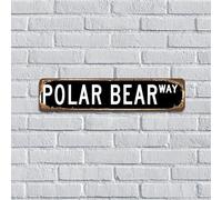 Decorazione per la casa in metallo personalizzata con orso polare per negozio portico recinzione 10 x 45 cm amante degli animali fattoria divertente novità cartello in metallo per cartelli da bagno