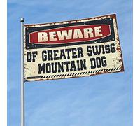 Decorazione per la casa, motivo: cane da montagna svizzero con scritta "Beware of Great", decorazione per patio, sala giochi (30 x 45 cm)