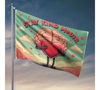 Decorazione per la casa, motivo uomo con scritta "Stay Kind", con bandiera in avanti, decorazione per garage, grotta da uomo (30 x 45 cm)