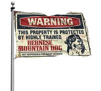 Decorazione per la casa Uomini Attenzione Questa proprietà è protetta da un cane da montagna del Bernese altamente addestrato decorazione per interni per la bandiera dei ragazzi (152 x 244 cm)
