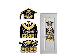 Decorazione per la laurea 2025 - Gancio per porta di laurea, in legno, decorazione stagionale da appendere per sfondo fotografico, portico, cortile, porta d'ingresso, scuola, università, dormitorio