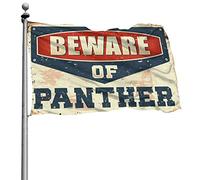 Decorazione per la porta della camera da letto, con scritta "Beware of Panther", bandiera decorativa per uomini, per ragazzi (120 x 180 cm)