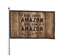 Decorazione per la porta della camera da letto Here Comes Amazon Right Down My Driveway Flag Room DecoFor Men Flags for the Boys (30 x 45 cm)