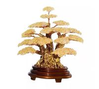 Decorazione per la scrivania, Albero dei soldi Feng Shui, albero della fortuna in citrino con base incorporata, ornamento da tavolo in equilibrio Reiki, bonsai di cristallo