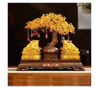 Decorazione per la scrivania, Albero dei soldi Feng Shui, albero di cristallo con rospo portafortuna, in quarzo citrino, decorazione in stile bonsai, della vita in pietra preziosa citrina naturale(M)