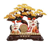 Decorazione per la scrivania, Albero dei soldi Feng Shui, albero di cristallo, leone, ornamento, bonsai, fortunato for ricchezza e fortuna, decorazione(L)