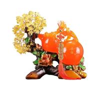 Decorazione per la scrivania, Albero dei soldi Feng Shui, albero di pietre preziose fatto a mano, decorazione zucca cristallo, della vita d'acqua, Bonsai(Red,S)