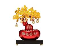 Decorazione per la scrivania, Albero dei soldi Feng Shui, albero in cristallo con base, ornamento for ricchezza, fortuna, for la casa, refrigeratore for vino, bonsai in(Red)