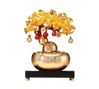 Decorazione per la scrivania, Albero dei soldi Feng Shui, albero in cristallo con base, ornamento for ricchezza, fortuna, for la casa, refrigeratore for vino, bonsai in(Gold)