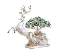 Decorazione per la scrivania, Albero dei soldi Feng Shui, decorazione staccabile in cristallo, con ornamento a forma di cervo for casa, ufficio, refrigeratore for vino, albero bonsai in(Green)