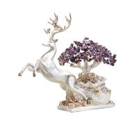 Decorazione per la scrivania, Albero dei soldi Feng Shui, decorazione staccabile in cristallo, con ornamento a forma di cervo for casa, ufficio, refrigeratore for vino, albero bonsai in(Purple)