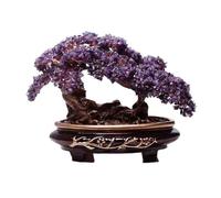 Decorazione per la scrivania, Albero dei soldi Feng Shui di cristallo Bonsai for ricchezza, fortuna e Ornamento for la casa Refrigeratore for vino(Purple)