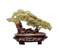 Decorazione per la scrivania, Albero dei soldi Feng Shui di cristallo Bonsai for ricchezza, fortuna e Ornamento for la casa Refrigeratore for vino(Green)
