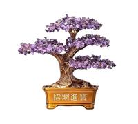 Decorazione per la scrivania, Decorazione 'albero della fortuna bonsai Feng Shui, albero dei soldi di cristallo for interni, trasloco e apertura un negozio ufficio(Purple)