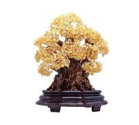 Decorazione per la scrivania, Ornamenti da tavolo in cristallo for albero della fortuna, dei soldi Feng Shui, decorazioni for soggiorno e ufficio, bonsai in(Yellow)