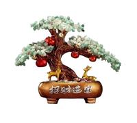 Decorazione per la scrivania, Ornamento di cristallo 'albero della fortuna dei soldi Feng Shui, albero citrino, decorazione 'ingresso del mobiletto vino for la TV soggiorno, bonsai(Green)