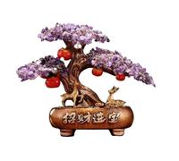 Decorazione per la scrivania, Ornamento di cristallo 'albero della fortuna dei soldi Feng Shui, albero citrino, decorazione 'ingresso del mobiletto vino for la TV soggiorno, bonsai(Purple)