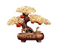 Decorazione per la scrivania, Ornamento di cristallo 'albero della fortuna dei soldi Feng Shui, albero citrino, decorazione 'ingresso del mobiletto vino for la TV soggiorno, bonsai(Beige)