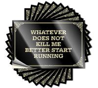 Decorazione per la stanza indie estetica, tatuaggi duri | Whatever Does Not Kill Me Better Start Running Retro Adesivo in vinile durevole facile da applicare per la matematica (6 x 9 cm)