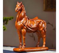Decorazione Per L'Anno Cavallo Secondo Il Feng Shui, Decorazione Scrivania Legno Massello A Forma Cavallo, Decorazione D'interni Per Il Soggiorno E L'ingresso(Rosewood,H 30cm/11.8in)