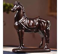 Decorazione Per L'Anno Cavallo Secondo Il Feng Shui, Decorazione Scrivania Legno Massello A Forma Cavallo, Decorazione D'interni Per Il Soggiorno E L'ingresso(Ebony,H 50cm/19.7in)