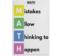 Decorazione per l'aula di matematica, gli errori permettono di pensare, poster divertente sulla matematica, cartello in metallo, stampa artistica da parete, poster estetico per soggiorno, 8x12 pollic