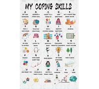Decorazione per le capacità di coping Alfabeto per le capacità di coping Decorazione murale per psicologo scolastico Consulenza psicologica TCC Arte murale in metallo per consulenza Consulente terapi