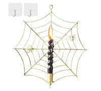Decorazione per lumini a forma di ragno di Halloween, portacandele a LED senza fiamma, portacandele a forma di ragno, portacandele a forma di ragno, supporto gotico per vacanze, parete, camera da