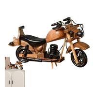 Decorazione per moto retrò - Cruiser in legno fatto a mano, mini bicicletta in legno | Modello di aspetto antico per libreria, display da tavolo basso, ornamento per scaffale per casa, regalo per C