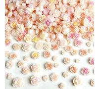 Decorazione per nail art a forma di rosa e peonia bicolore, 3D, piccoli boccioli di fiori freschi luminosi, accessori per ciondoli per unghie, design fai da te per manicure - Misto 100 pezzi