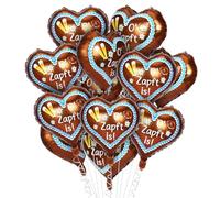 Decorazione per Oktoberfest, 20 pezzi "O' Zapft is", palloncini in pellicola a forma di cuore, decorazione bavarese, palloncini a elio per feste d'Oktoberfest