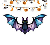 Decorazione per pipistrello in acrilico, acchiappasole gotico per pipistrello, finestra acrilica colorata da parete, arte da parete, spaventosa per feste di Halloween, fatta a mano, per il